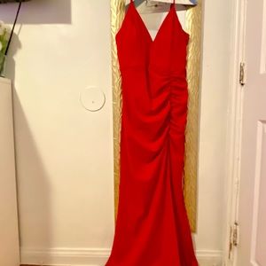 Long red dress
